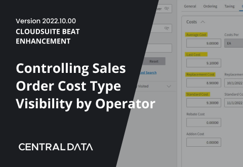 Controlling Sales Order Cost Type Visibility by Operator