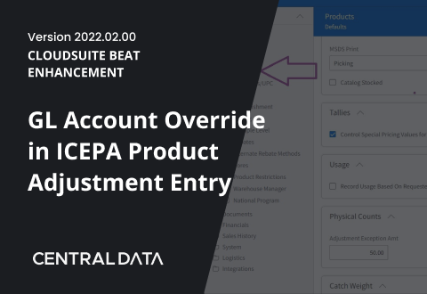 GL Account Override in ICEPA Product Adjustment Entry