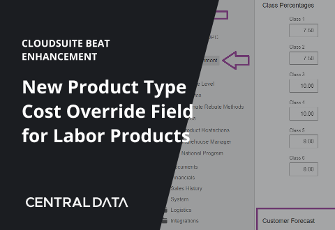 New Product Type Cost Override Field for Labor Products