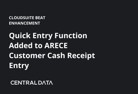 Quick Entry Function Added to ARECE Customer Cash Receipt Entry