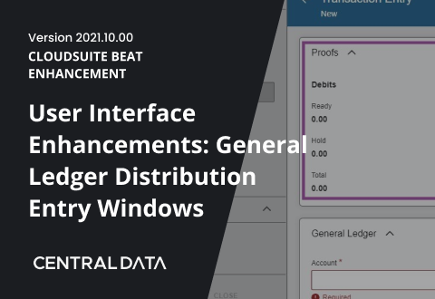 User Interface Enhancements: General Ledger Distribution Entry Windows
